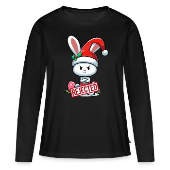 Offensé lapin de Pâques Noël cadeau drôle - T-shirt manches longues Premium bio Femme - noir - Devant - Julia (174cm)