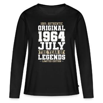 60th Birthday Vintage July 1964 Original 1964 - Women's Premium Organic Long Sleeve Shirt - black - Front - Julia (174cm)