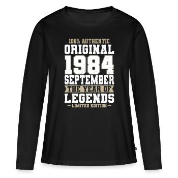 40th Birthday Vintage September 1984 Original - Women's Premium Organic Long Sleeve Shirt - black - Front - Julia (174cm)