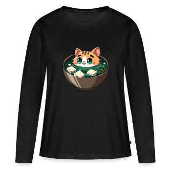 Miso-suppe Katzenliebhaber - Frauen Premium Bio Langarmshirt - Schwarz - Vorne - Julia (174cm)