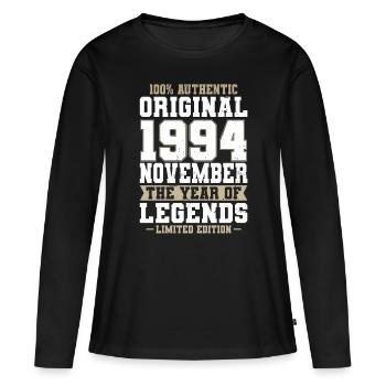 30th Birthday Vintage November 1994 Original - Women's Premium Organic Long Sleeve Shirt - black - Front - Julia (174cm)