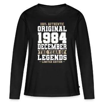 40th Birthday Vintage December 1984 Original - Women's Premium Organic Long Sleeve Shirt - black - Front - Julia (174cm)