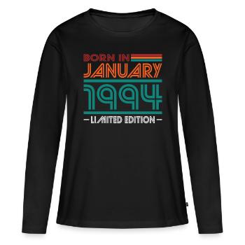 30. Geburtstag Jahrgang Januar 1994 Born in 1994 - Frauen Premium Bio Langarmshirt - Schwarz - Vorne - Julia (174cm)