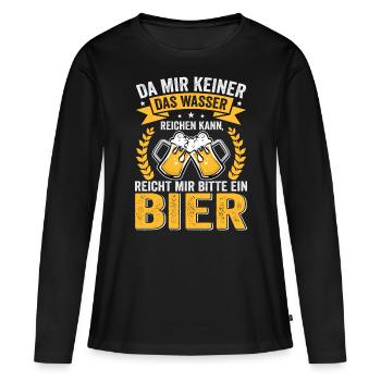 Drôle De Bière Dicton, Festival De Concert De Fête - T-shirt manches longues Premium bio Femme - noir - Devant - Julia (174cm)