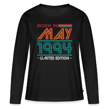 30. Geburtstag Jahrgang Mai 1994 Born in 1994 - Frauen Premium Bio Langarmshirt - Schwarz - Vorne - Julia (174cm)