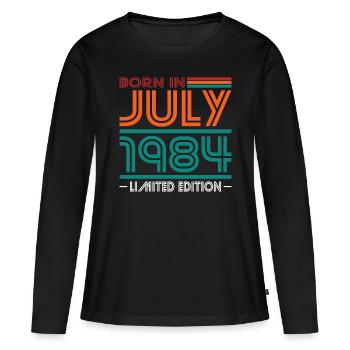 40. Geburtstag Jahrgang Juli 1984 Born in 1984 - Frauen Premium Bio Langarmshirt - Schwarz - Vorne - Julia (174cm)