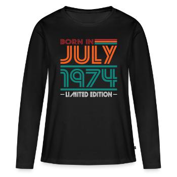 50th Birthday Vintage July 1974 Born in 1974 - Women's Premium Organic Long Sleeve Shirt - black - Front - Julia (174cm)