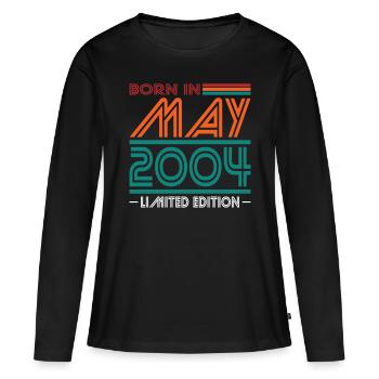 20th Birthday Vintage May 2004 Born in 2004 - Women's Premium Organic Long Sleeve Shirt - black - Front - Julia (174cm)