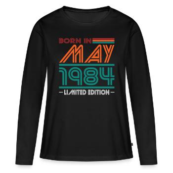 40. Geburtstag Jahrgang Mai 1984 Born in 1984 - Frauen Premium Bio Langarmshirt - Schwarz - Vorne - Julia (174cm)