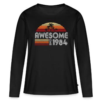 40th Birthday Vintage 1984 Awesome Since 1984 - Women's Premium Organic Long Sleeve Shirt - black - Front - Julia (174cm)