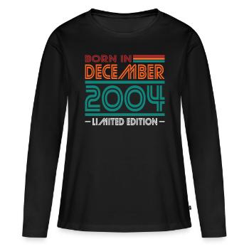 20th Birthday Born December 2004 Born 2004 - Women's Premium Organic Long Sleeve Shirt - black - Front - Julia (174cm)