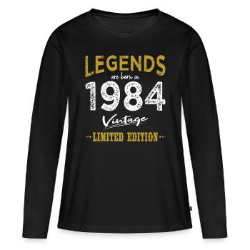 40. Geburtstag Jahrgang 1984 Born in 1984 - Frauen Premium Bio Langarmshirt - Schwarz - Vorne - Julia (174cm)