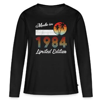 40th Birthday Vintage 1984 Made in 1984 - Women's Premium Organic Long Sleeve Shirt - black - Front - Julia (174cm)