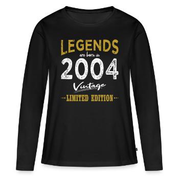20e anniversaire Né en 2004 Né en 2004 - T-shirt manches longues Premium bio Femme - noir - Devant - Julia (174cm)