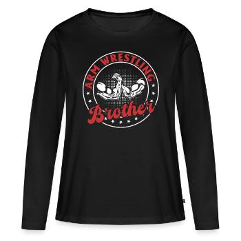 Bras de fer Frère Bras de fer Bras de fer Br - T-shirt manches longues Premium bio Femme - noir - Devant - Julia (174cm)