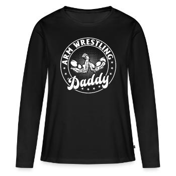 bras de fer papa bras de fer bras de fer papa - T-shirt manches longues Premium bio Femme - noir - Devant - Julia (174cm)