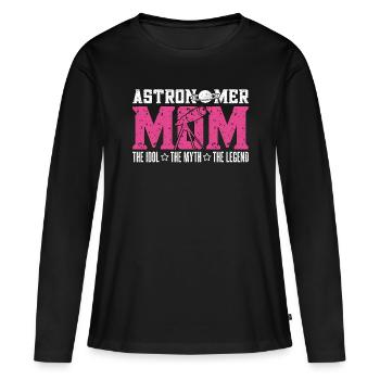 Astronome Maman L’Idole L’Astrologue Astronomes - T-shirt manches longues Premium bio Femme - noir - Devant - Julia (174cm)