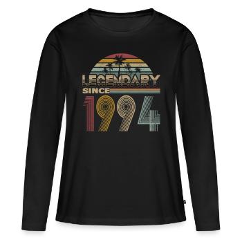 30. Geburtstag Jahrgang 1994 Legendary Since 1994 - Frauen Premium Bio Langarmshirt - Schwarz - Vorne - Julia (174cm)