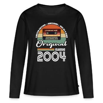 20. Geburtstag Jahrgang 2004 Original 2004 - Frauen Premium Bio Langarmshirt - Schwarz - Vorne - Julia (174cm)