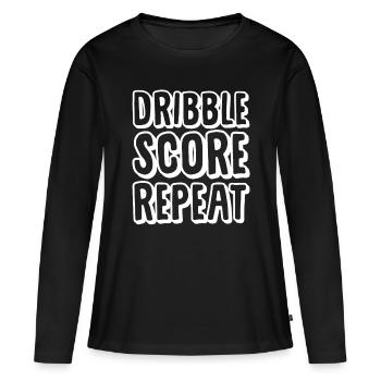 Dribble Score Répéter - T-shirt manches longues Premium bio Femme - noir - Devant - Julia (174cm)