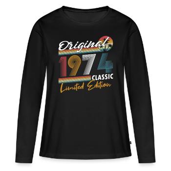 50th Birthday Vintage 1974 Original 1974 - Women's Premium Organic Long Sleeve Shirt - black - Front - Julia (174cm)