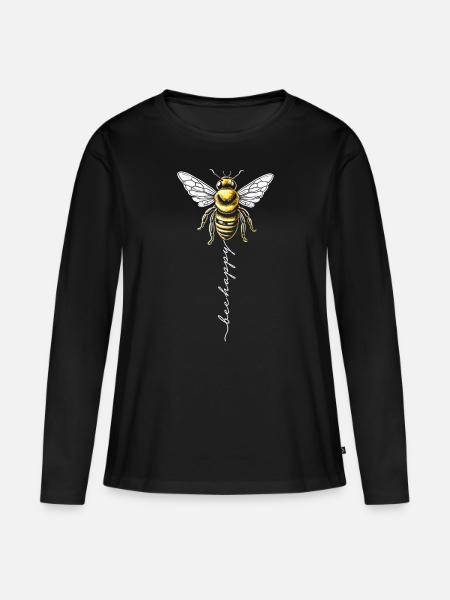 Bee Happy - Women's Premium Organic Long Sleeve Shirt - black