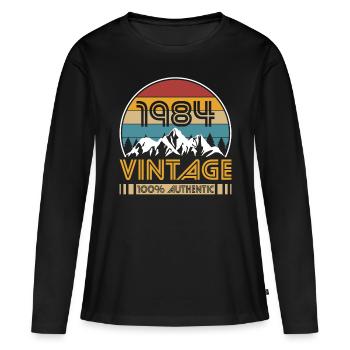 40th Birthday Vintage 1984 Vintage 1984 - Women's Premium Organic Long Sleeve Shirt - black - Front - Julia (174cm)