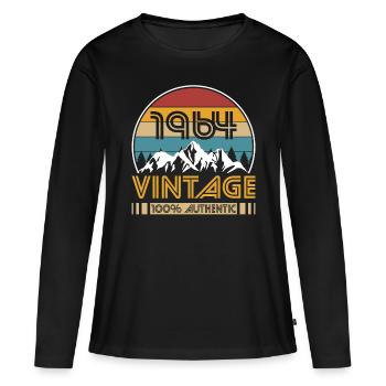 60th Birthday Vintage 1964 Vintage 1964 - Women's Premium Organic Long Sleeve Shirt - black - Front - Julia (174cm)