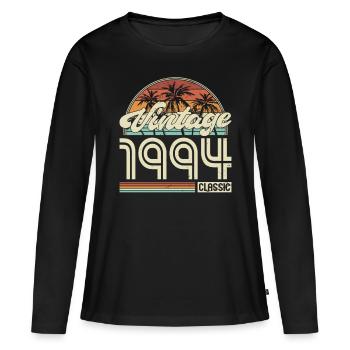 30e anniversaire Millésime 1994 Classique 1994 - T-shirt manches longues Premium bio Femme - noir - Devant - Julia (174cm)