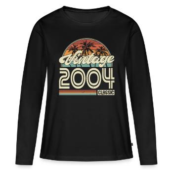 20e anniversaire Millésime 2004 Classique 2004 - T-shirt manches longues Premium bio Femme - noir - Devant - Julia (174cm)