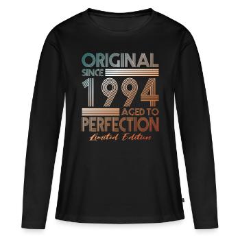 30e anniversaire Vintage 1994 Original depuis 1994 - T-shirt manches longues Premium bio Femme - noir - Devant - Julia (174cm)