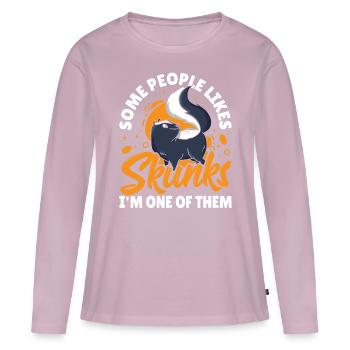 Certaines personnes aiment les mouffettes, je suis l’une d’entre elles - T-shirt manches longues Premium bio Femme - rose poudré - Devant - Julia (174cm)