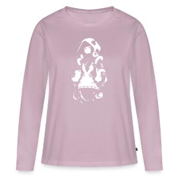 Le cool Cyberpunk Style Anime Boy Otaku de Shibuya - T-shirt manches longues Premium bio Femme - rose poudré - Devant - Julia (174cm)