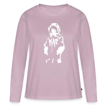Le cool Cyberpunk Style Anime Boy Otaku de Shibuya - T-shirt manches longues Premium bio Femme - rose poudré - Devant - Julia (174cm)