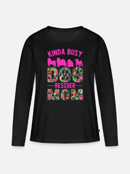 Hunderettung Straßenhund - Frauen Premium Bio Langarmshirt - Schwarz
