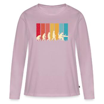 Computer Scientist Evolution Programmer Nerd - Women's Premium Organic Long Sleeve Shirt - dusky pink - Front - Julia (174cm)