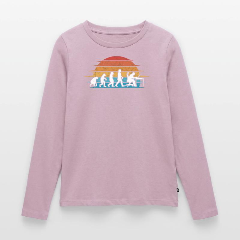 Informatiker Evolution Programmierer Nerd Frauen Premium Bio Langarmshirt