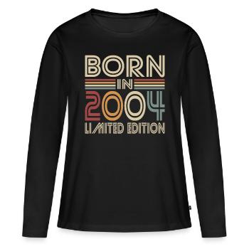 20e anniversaire Né en 2004 Né en 2004 - T-shirt manches longues Premium bio Femme - noir - Devant - Julia (174cm)