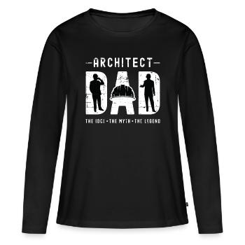 Architecte Papa L’idole Le mythe L’architecture - T-shirt manches longues Premium bio Femme - noir - Devant - Julia (174cm)