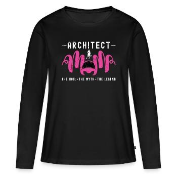 Architecte Maman L’idole Le mythe Le dessinateur - T-shirt manches longues Premium bio Femme - noir - Devant - Julia (174cm)
