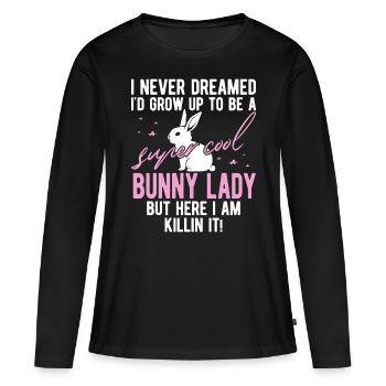 Bunny Mom Bunny Gift Bunny Lover Saying - Women's Premium Organic Long Sleeve Shirt - black - Front - Julia (174cm)