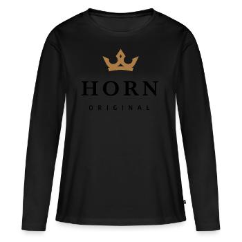 Corne - T-shirt manches longues Premium bio Femme - noir - Devant - Julia (174cm)