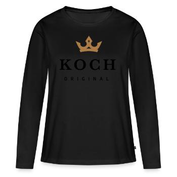Cuire - T-shirt manches longues Premium bio Femme - noir - Devant - Julia (174cm)