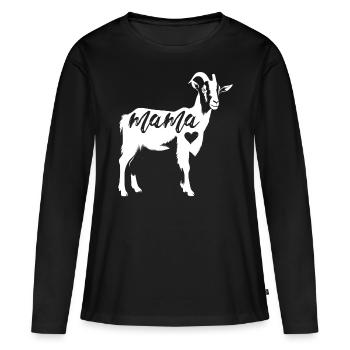 Chèvre maman cadeau chèvre gardien chèvre disant - T-shirt manches longues Premium bio Femme - noir - Devant - Julia (174cm)