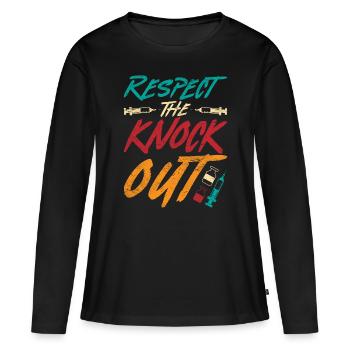 Anesthésiologie Anesthésiste Respect The Knock Out - T-shirt manches longues Premium bio Femme - noir - Devant - Julia (174cm)