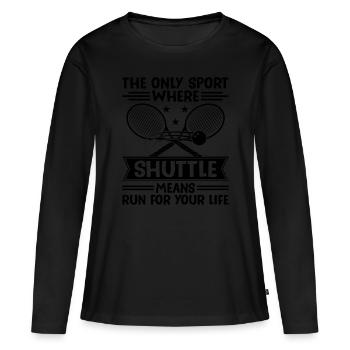 Joueur de squash Joueur de squash Joueur de tennis Raquetball Spor - T-shirt manches longues Premium bio Femme - noir - Devant - Julia (174cm)