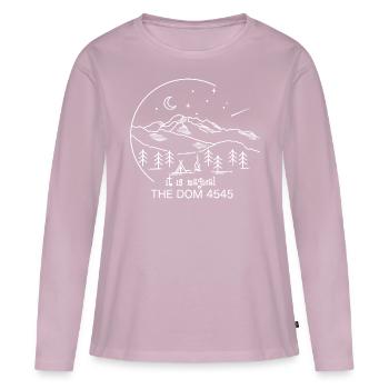 Dom Berg Wallis Bergtour Normalweg Nordflanke - Frauen Premium Bio Langarmshirt - Altrosa - Vorne - Julia (174cm)