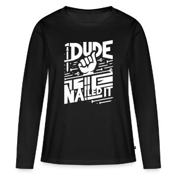 mec cloué 5 - T-shirt manches longues Premium bio Femme - noir - Devant - Julia (174cm)