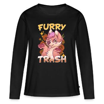 Furry Trash I Furries Convention I Anime Cosplay - T-shirt manches longues Premium bio Femme - noir - Devant - Julia (174cm)