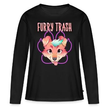 Furry Trash I Furries Convention I Anime Cosplay - T-shirt manches longues Premium bio Femme - noir - Devant - Julia (174cm)